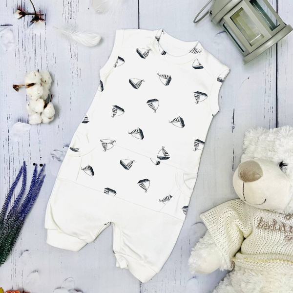 Комбинезон - боди для новорожденных детей Bebika, натуральный хлопок (13/18-9)